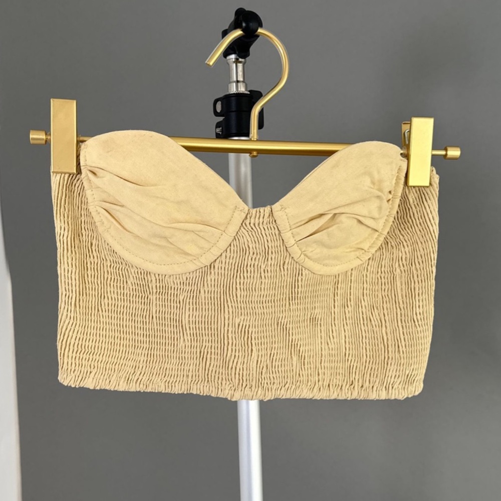 ZARA Beige Smocked tube top XS